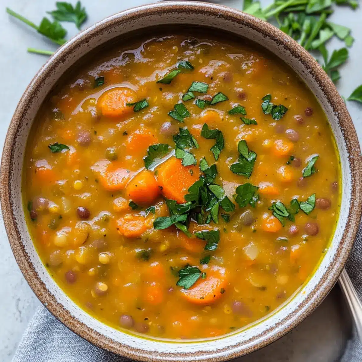 Karotten- und Linsensuppe